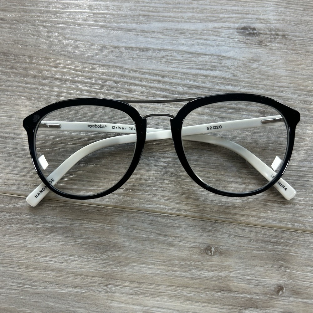 Eyebobs Driver 154-11 Designer Unisex Aviator Shiny Black 52mm Frames Only